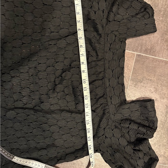 Anna Sui Black Textured Lace Embroidered Boho Top - Picture 7 of 7